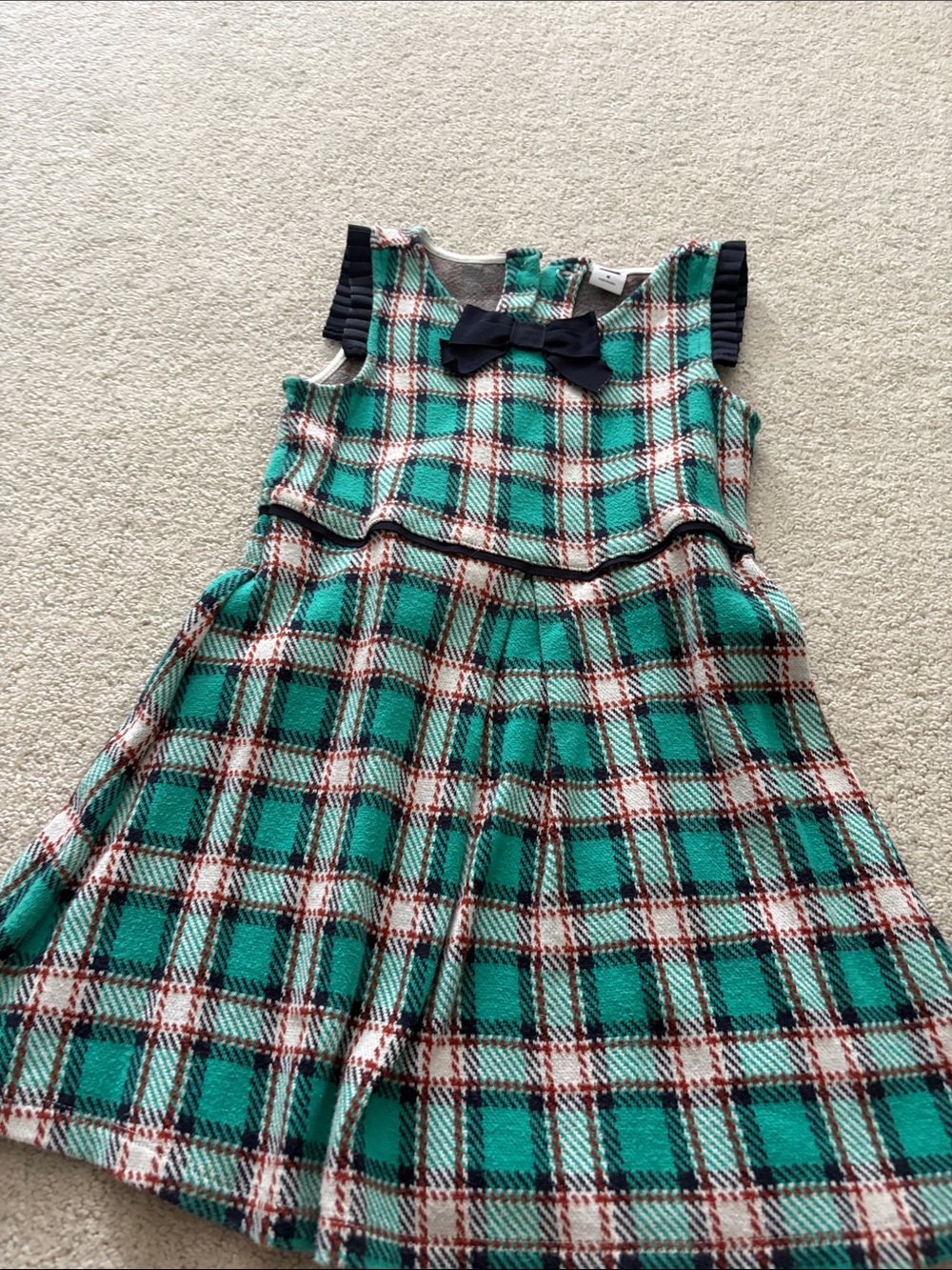 Janie and Jack Green Plaid Dress SZ 5